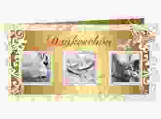 Dankeskarte Hochzeit Toulouse lange Klappkarte quer orange