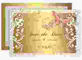 Save the Date-Karte Hochzeit Toulouse A6 Karte quer orange romantisch mit Schmetterlingen