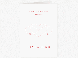 Klick: Details zu Einladungskarte Hochzeit "Infinity" anzeigen Einladungskarte Hochzeit Infinity A6 Klappkarte hoch rot