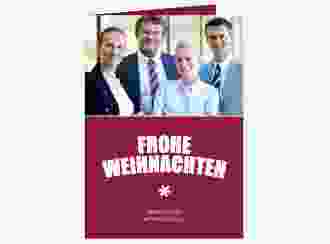 Business-Weihnachtskarte Weihnachtsfunkeln A6 Klappkarte hoch rot