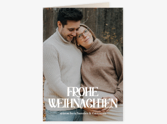 Weihnachtskarte Weihnachtspyjama A6 Klappkarte hoch rot