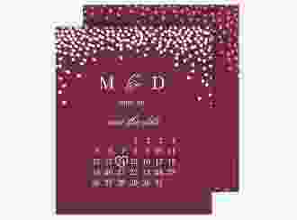 Save the Date-Kalenderblatt Glitter Kalenderblatt-Karte rot