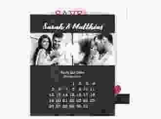 Save the Date-Kalenderblatt Sparkly Kalenderblatt-Karte rot