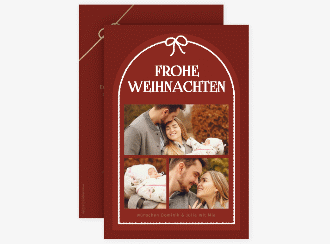 Weihnachtskarte Bogenschleife A6 Karte hoch rot