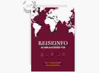 Save the Date-Karte Traumziel A6 Karte hoch rot im Reisepass-Design