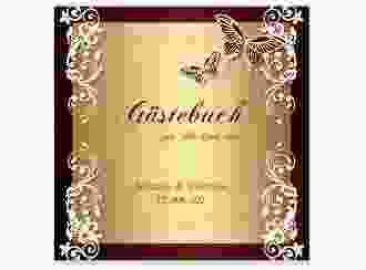 Gästebuch Creation Toulouse 20 x 20 cm, Hardcover rot romantisch mit Schmetterlingen