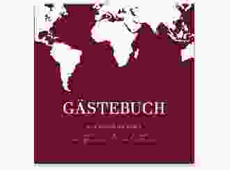Gästebuch Creation Hochzeit Traumziel 20 x 20 cm, Hardcover rot im Reisepass-Design