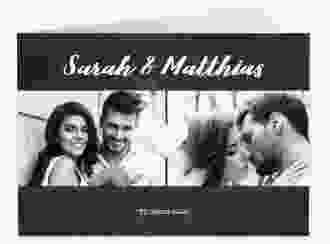Hochzeitseinladung Sparkly A6 Klappkarte quer rot