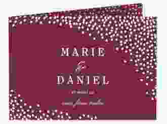 Hochzeitseinladung Glitter A6 Klappkarte quer rot