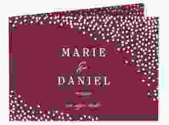 Danksagungskarte Hochzeit Glitter A6 Klappkarte quer rot