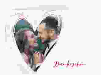 Danksagung Hochzeit Liebe A6 Klappkarte quer rot