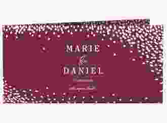 Danksagung Hochzeit Glitter lange Klappkarte quer rot