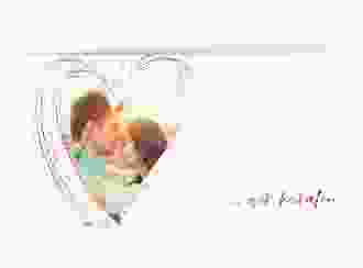 Hochzeitseinladung Liebe lange Klappkarte quer rot