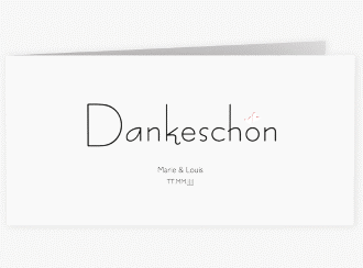 Klick: Details zu Dankeskarte Hochzeit "Twohearts" anzeigen Dankeskarte Hochzeit Twohearts lange Klappkarte quer rot