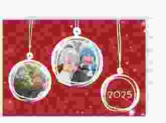 Weihnachtskarte Weihnachtskugel A6 Postkarte rot