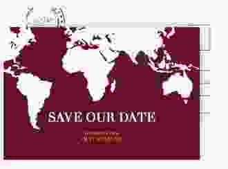 Save the Date-Postkarte Traumziel A6 Postkarte rot im Reisepass-Design