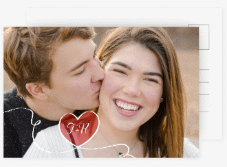 Foto-Postkarte Valentin A6 Postkarte rot