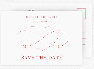 Klick: Details zu Save the Date-Postkarte "Infinity" anzeigen Save the Date-Postkarte Infinity A6 Postkarte rot