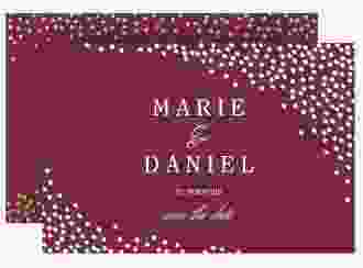 Save the Date-Karte Glitter A6 Karte quer rot