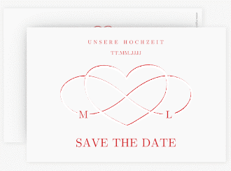 Klick: Details zu Save the Date-Karte "Infinity" anzeigen Save the Date-Karte Infinity A6 Karte quer rot