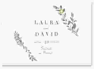 Gästebuch A4 quer Herbarium A4 quer, Hardcover gold mit geometrischem Rahmen und Blätter-Dekor