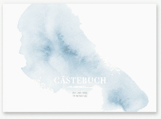Gästebuch A4 quer Pastell A4 quer, Hardcover blau