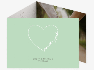 Klick: Details zu Hochzeitseinladung "Lebenstraum" anzeigen Hochzeitseinladung Lebenstraum A6 Doppel-Klappkarte mint