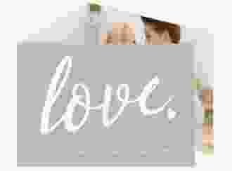 Hochzeitseinladung Glam A6 Doppel-Klappkarte grau