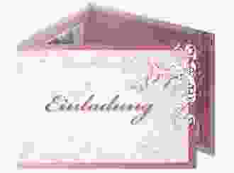 Hochzeitseinladung Toulouse A6 Doppel-Klappkarte rosa