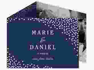 Hochzeitseinladung Glitter A6 Doppel-Klappkarte blau