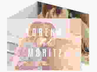 Hochzeitseinladung Memory A6 Doppel-Klappkarte rosa