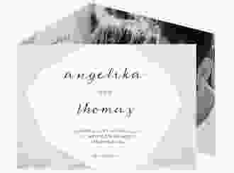 Hochzeitseinladung Asymmetry A6 Doppel-Klappkarte grau