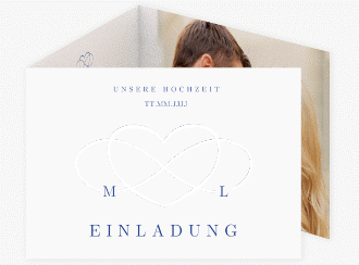 Klick: Details zu Hochzeitseinladung "Infinity" anzeigen Hochzeitseinladung Infinity A6 Doppel-Klappkarte blau