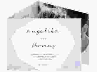 Hochzeitseinladung Asymmetry A6 Doppel-Klappkarte blau