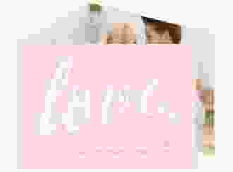 Hochzeitseinladung Glam A6 Doppel-Klappkarte rosa