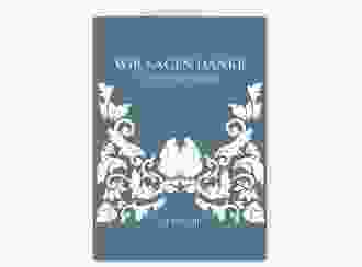 Danksagungskarte Hochzeit Royal A6 Klappkarte hoch blau mit barockem Blumen-Ornament