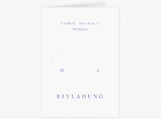 Klick: Details zu Einladungskarte Hochzeit "Infinity" anzeigen Einladungskarte Hochzeit Infinity A6 Klappkarte hoch blau