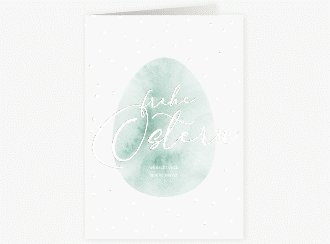 Osterkarte Osterei A6 Klappkarte hoch mint mit Punkten
