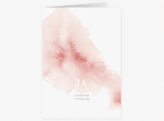 Einladungskarte Hochzeit Pastell A6 Klappkarte hoch rosa
