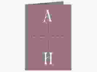 Einladungskarte Hochzeit Lebensbund A6 Klappkarte hoch rosa mit veredelbaren Initialen
