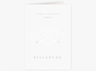 Klick: Details zu Einladungskarte Hochzeit "Infinity" anzeigen Einladungskarte Hochzeit Infinity A6 Klappkarte hoch grau