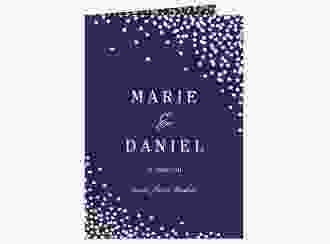 Einladungskarte Hochzeit Glitter A6 Klappkarte hoch blau
