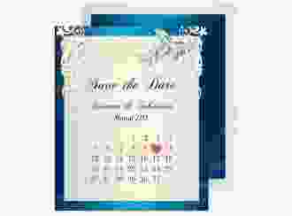 Save the Date-Kalenderblatt Toulouse Kalenderblatt-Karte blau