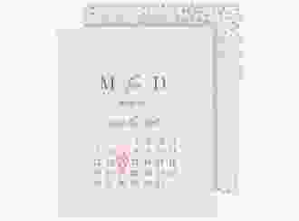 Save the Date-Kalenderblatt Glitter Kalenderblatt-Karte rosa