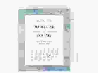 Save the Date-Kalenderblatt Marble Kalenderblatt-Karte blau