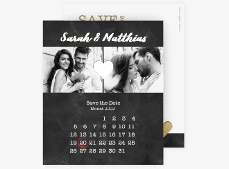 Klick: Details zu Save the Date-Kalenderblatt "Sparkly" anzeigen Save the Date-Kalenderblatt Sparkly Kalenderblatt-Karte gold