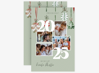 Weihnachtskarte Fröhlichkeit A6 Karte hoch mint