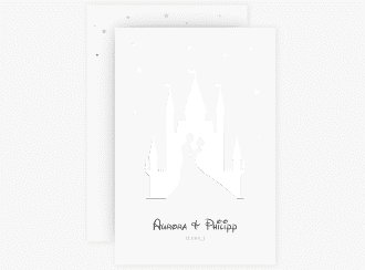 Klick: Details zu Save the Date-Karte "Castle" anzeigen Save the Date-Karte Castle A6 Karte hoch grau