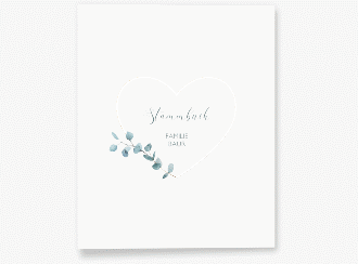 Stammbuch A4 Greenheart Stammbuch A4 gold mit elegantem Herz und Eukalyptus-Zweig
