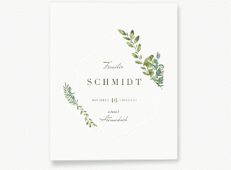 Stammbuch A4 Herbarium Stammbuch A4 rosa mit geometrischem Rahmen und Blätter-Dekor